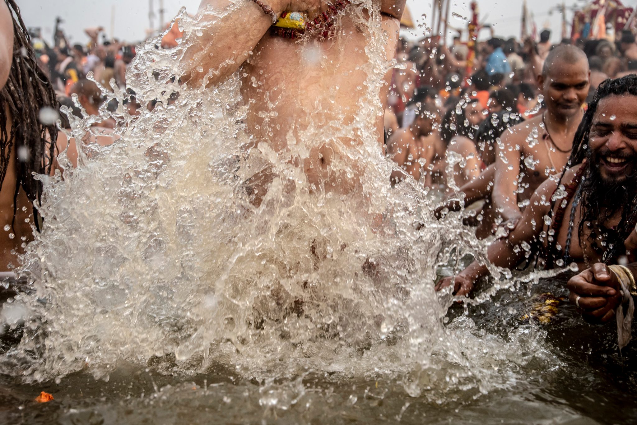 Naga Sadhu’s joyously celebrate Shahi Snan, one of the holiest days in Hinduism.