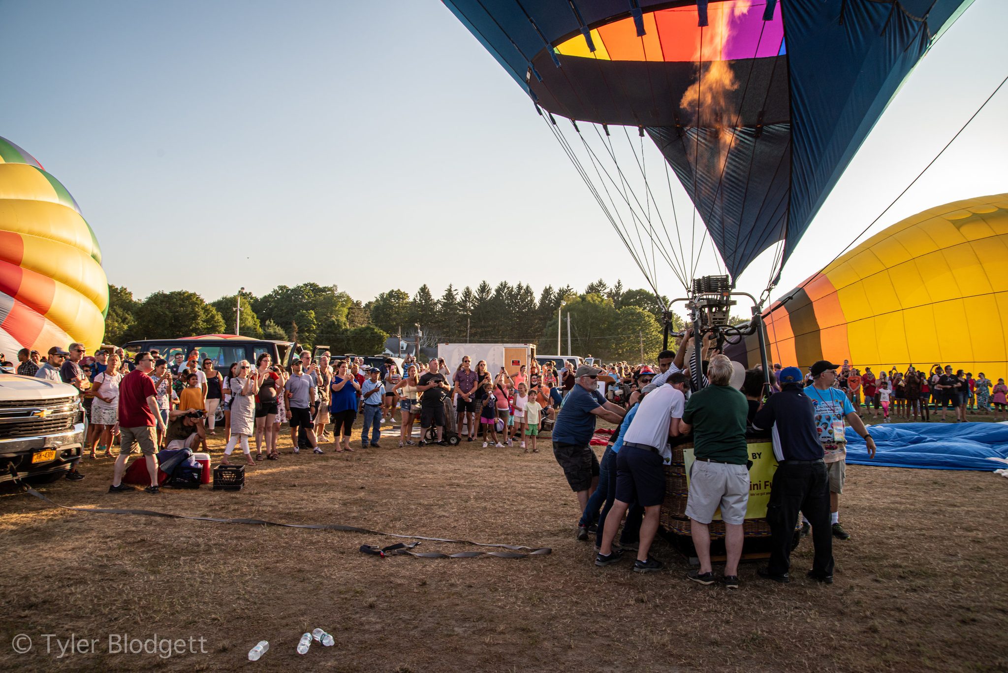The burner roars as the crowd gathers across the Dutchess County Fairgrounds.