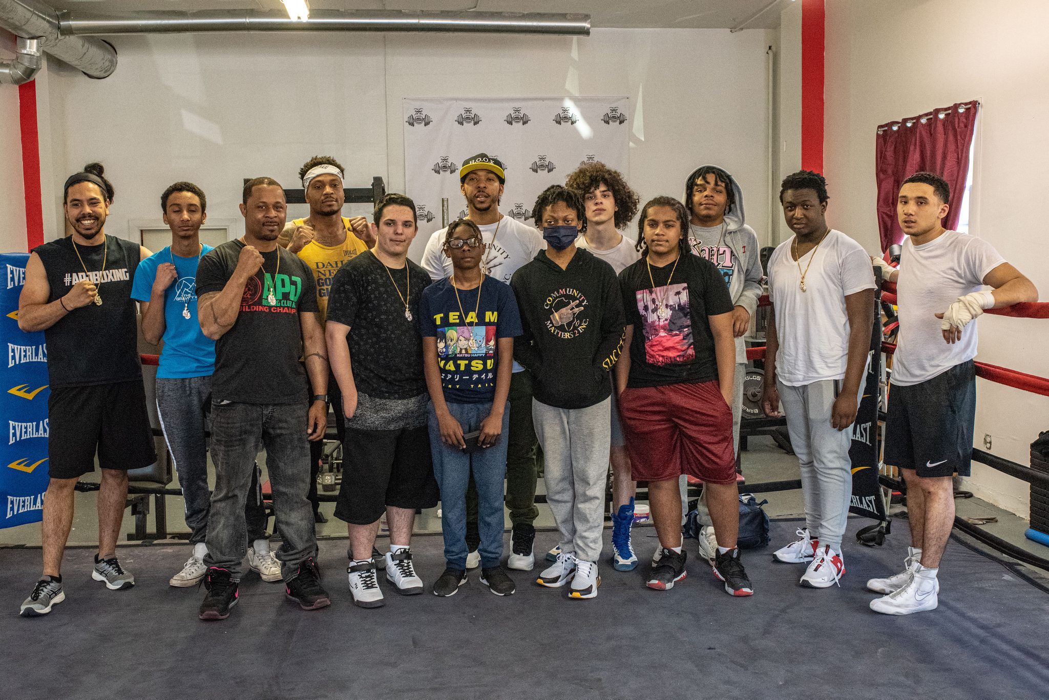The HOOK crew lines up in the gym.