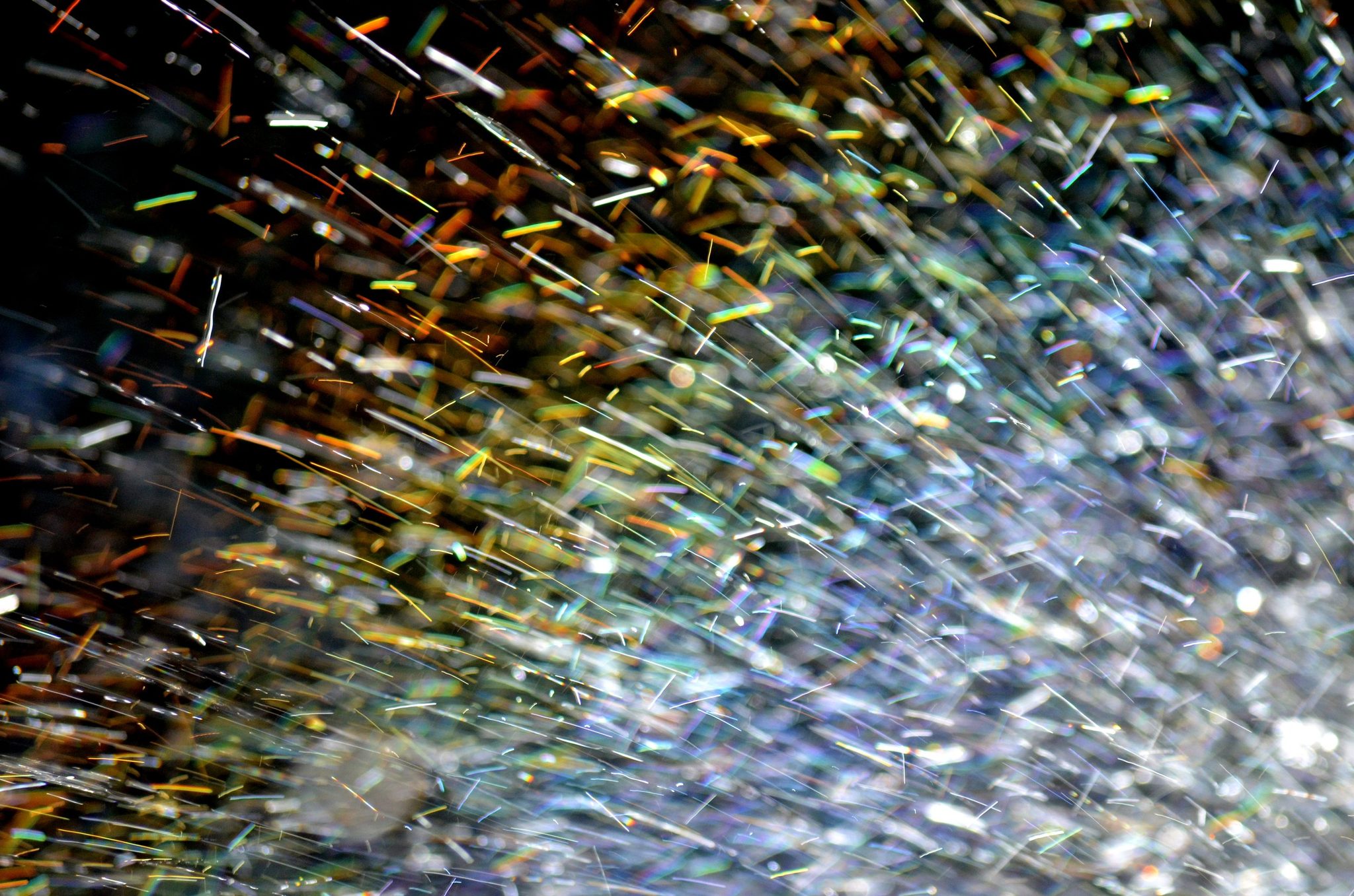 Light scatters into a thousand colored streaks.