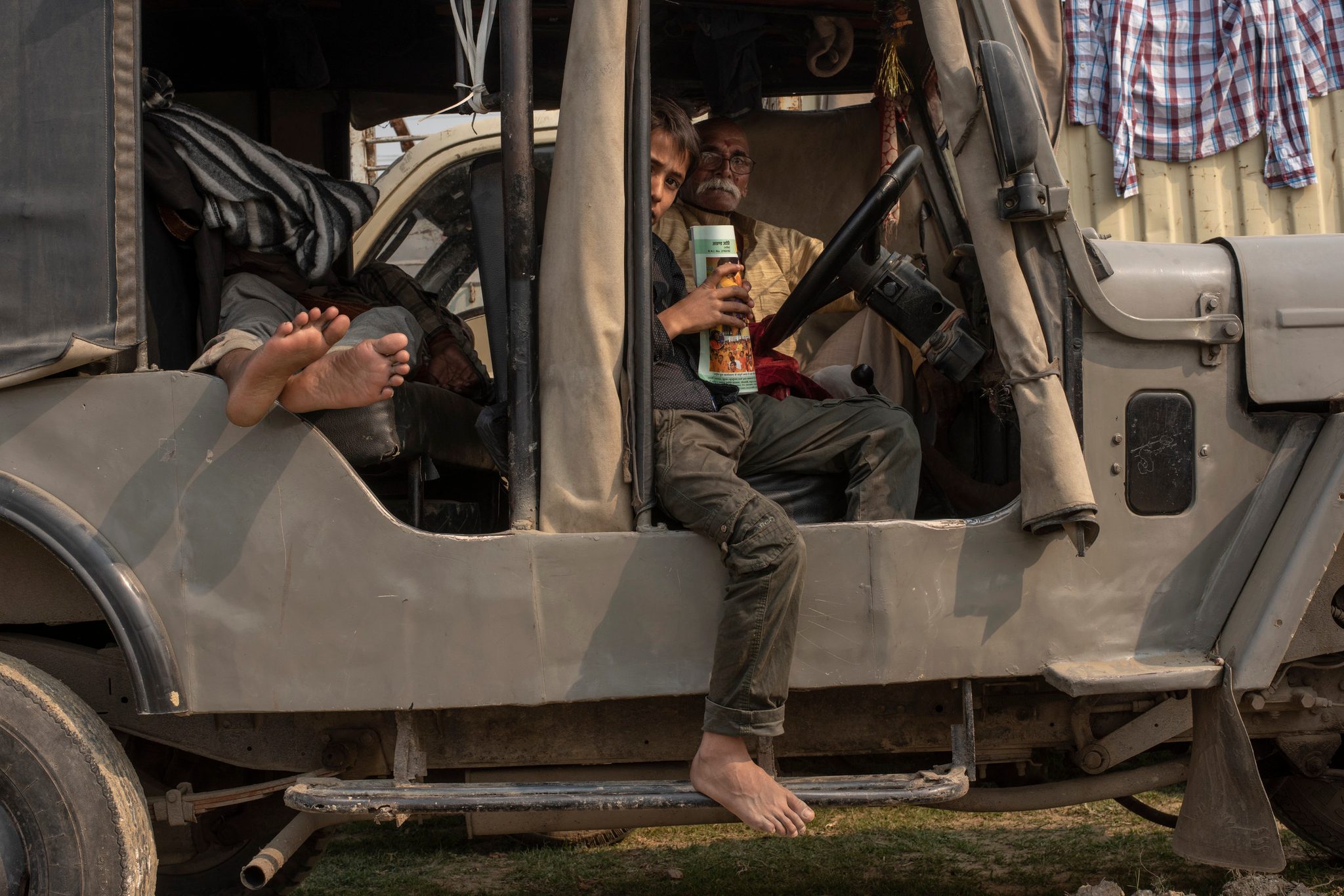 Family rests in a SUV